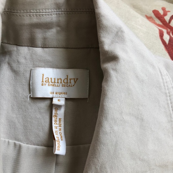 Laundry by Shelli Segal Cropped Tan Jacket Trench - Picture 2 of 4